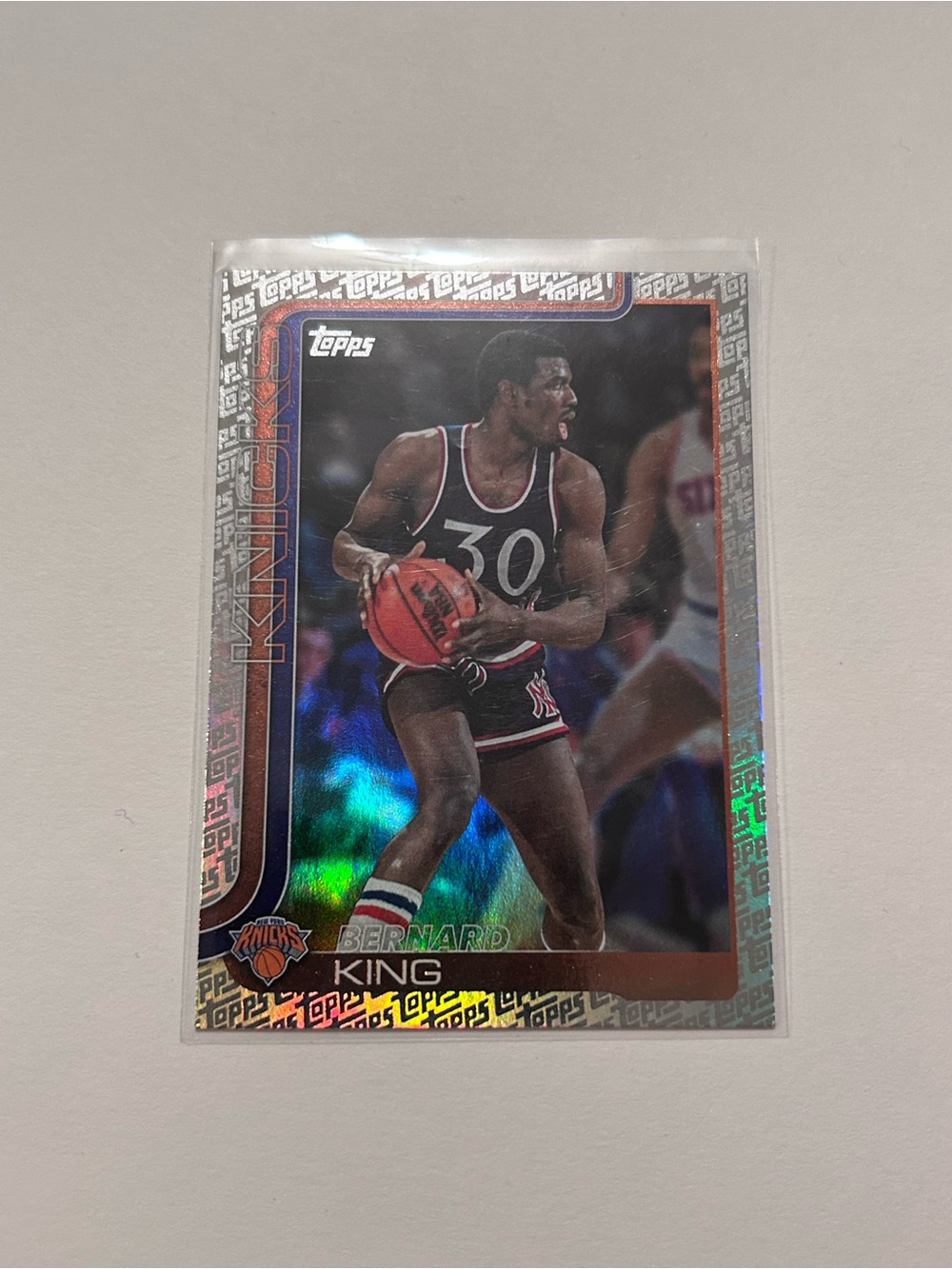 Topps Bernard King Holographic Basketball Card - Black & Orange